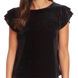 NWT Halogen velveteen navy blue top Medium